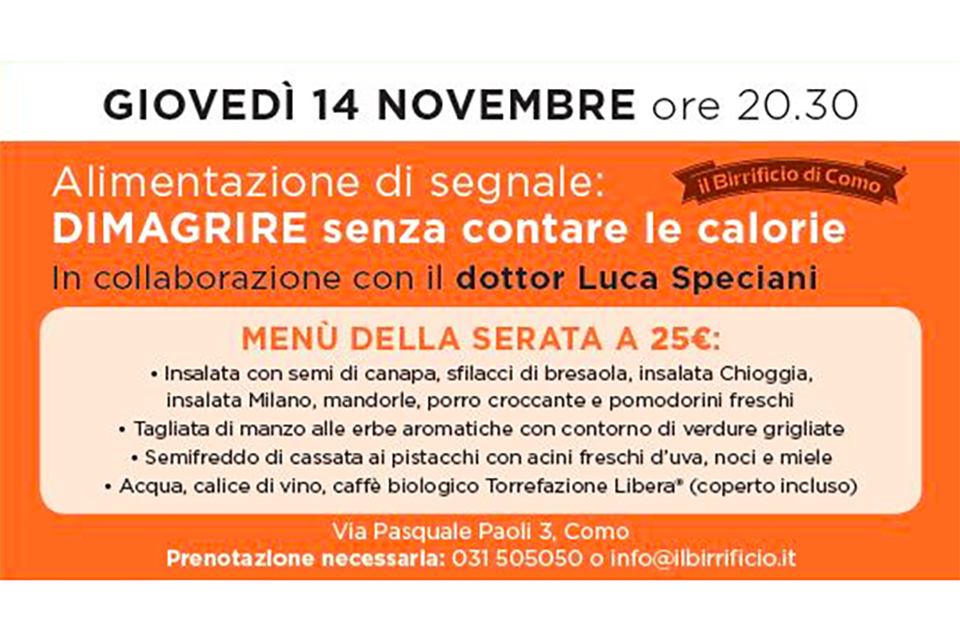 A cena con il dottore – 14 novembre, Como