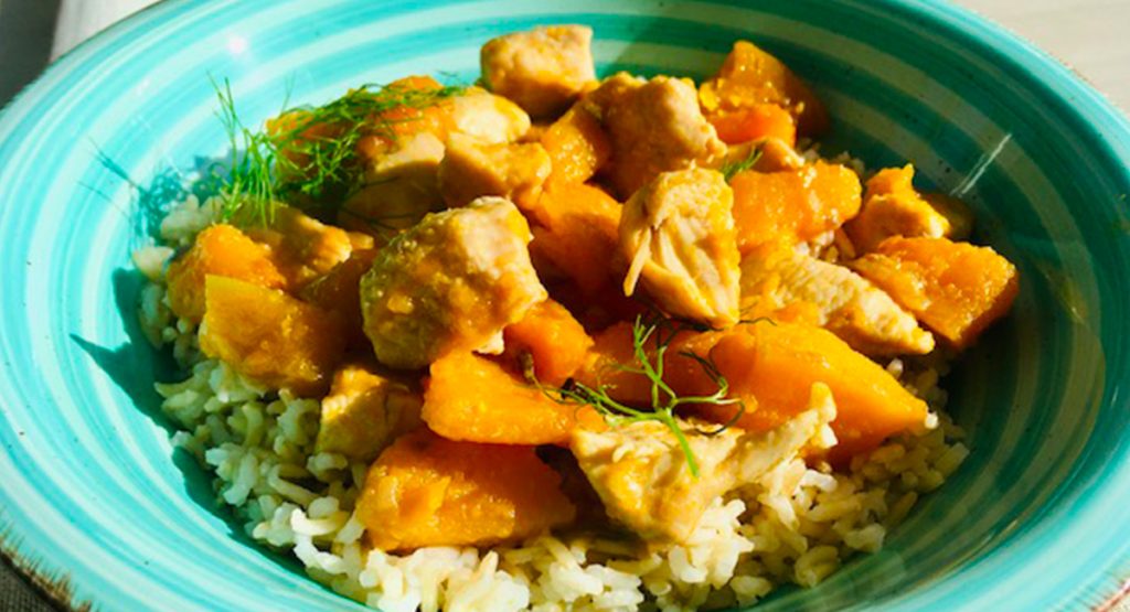 Riso integrale con pollo e zucca – Ricetta riso-pollo-e-zucca